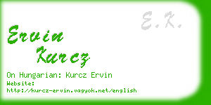 ervin kurcz business card